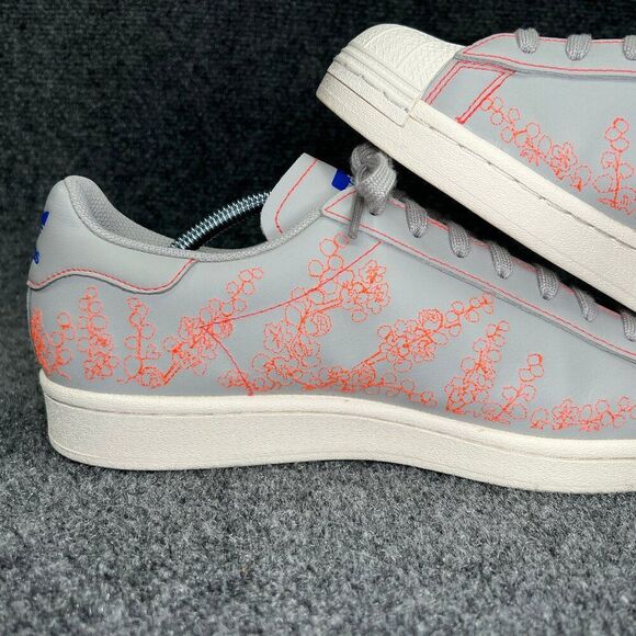 Adidas Superstar Pure Sneakers Men's 10‎ Grey Chalk Embroidered Katakana Shoes - Picture 9 of 13